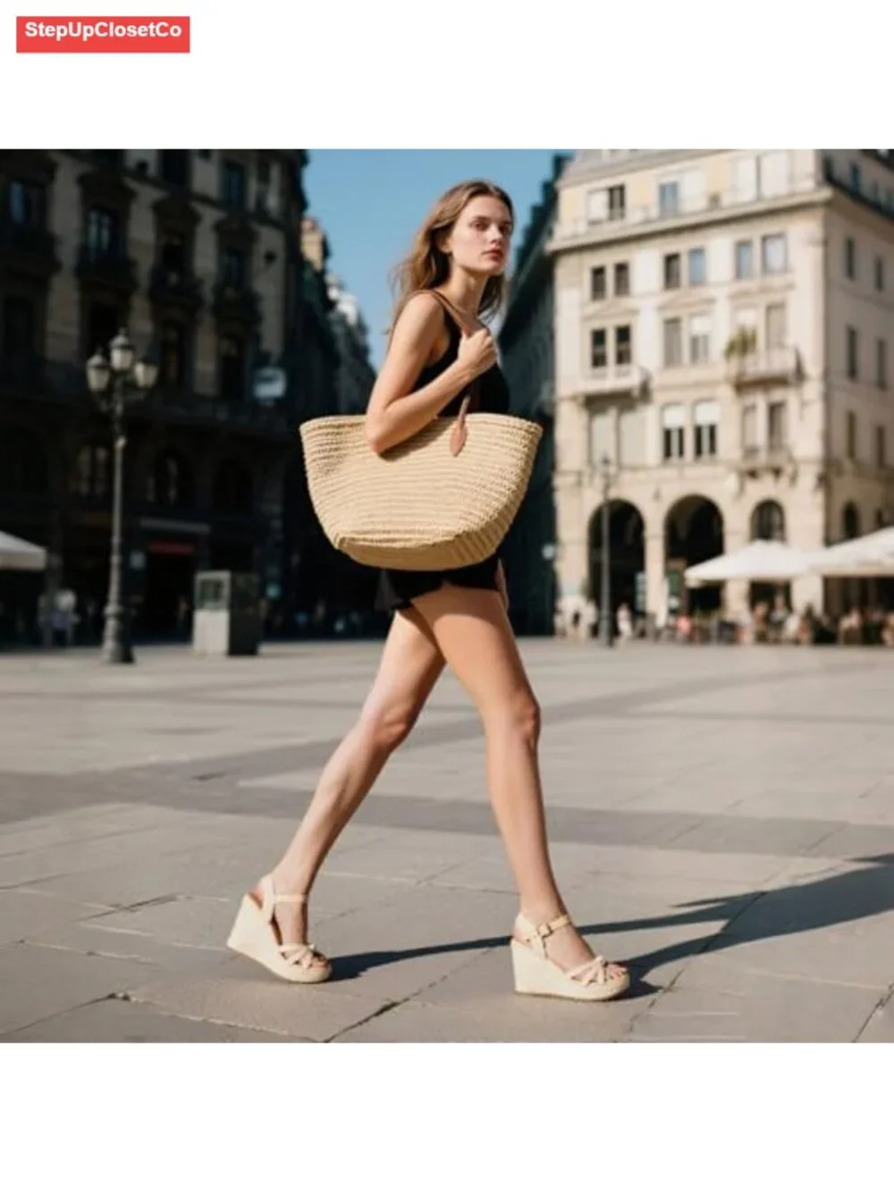 Women's Espadrille Wedge Sandals Braided Knot Ankle Strap Open Toe Platform